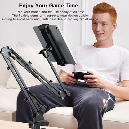 Solve & Shine Hands-Free Bed Phone Mount – Adjustable Arm for Perfect Viewing!