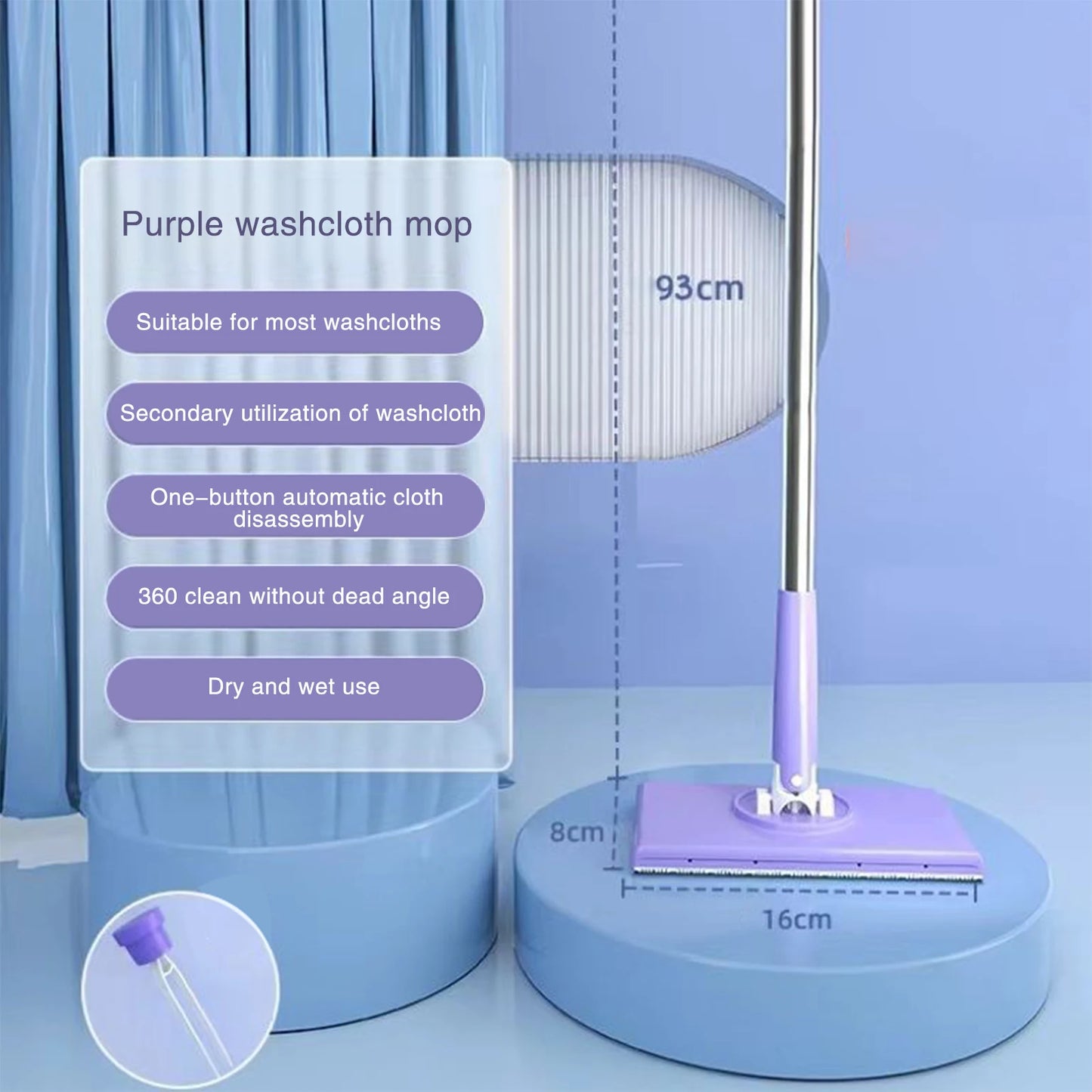 Solve & Shine Quick Clean: Mini Mop with Swappable Cloths