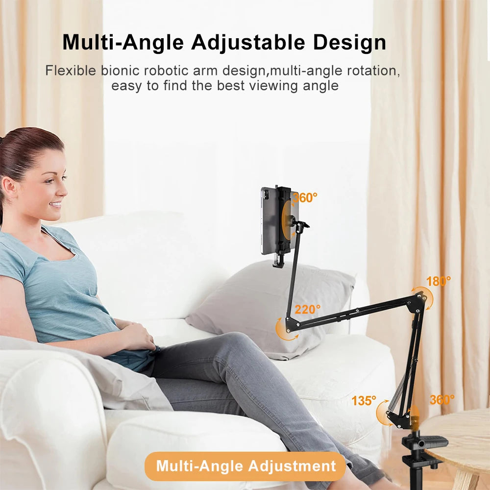 Solve & Shine Hands-Free Bed Phone Mount – Adjustable Arm for Perfect Viewing!