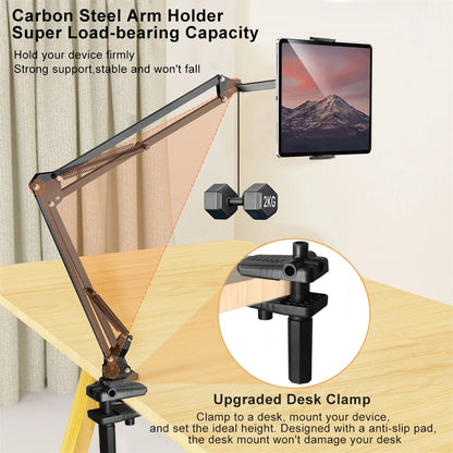 Solve & Shine Hands-Free Bed Phone Mount – Adjustable Arm for Perfect Viewing!